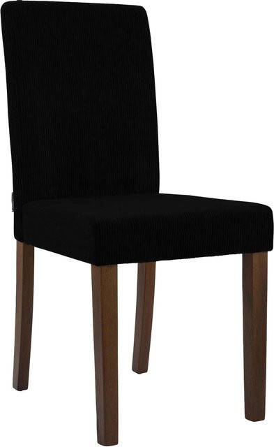DELUKE Esszimmerstuhl DALAN in Schwarz mit Cord-Bezug, B/T/H: 41 x 47 x 91 cm - Bild 1