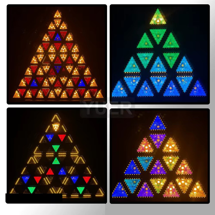 Yuer RGB Dreieck Retro LED Bühnenlicht mit Hilfsbeleuchtung und DMX512 Matrix Strobe für DJ, Bar und Disco Party - Bild 3