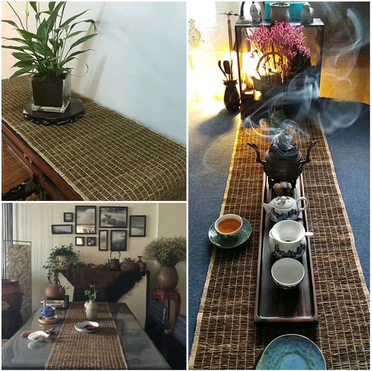 Aqumotic Zimmer-Partition Wand-Separator aus Leinen im Japanischen Stil als Vorhang oder Tischdecke - Bild 3