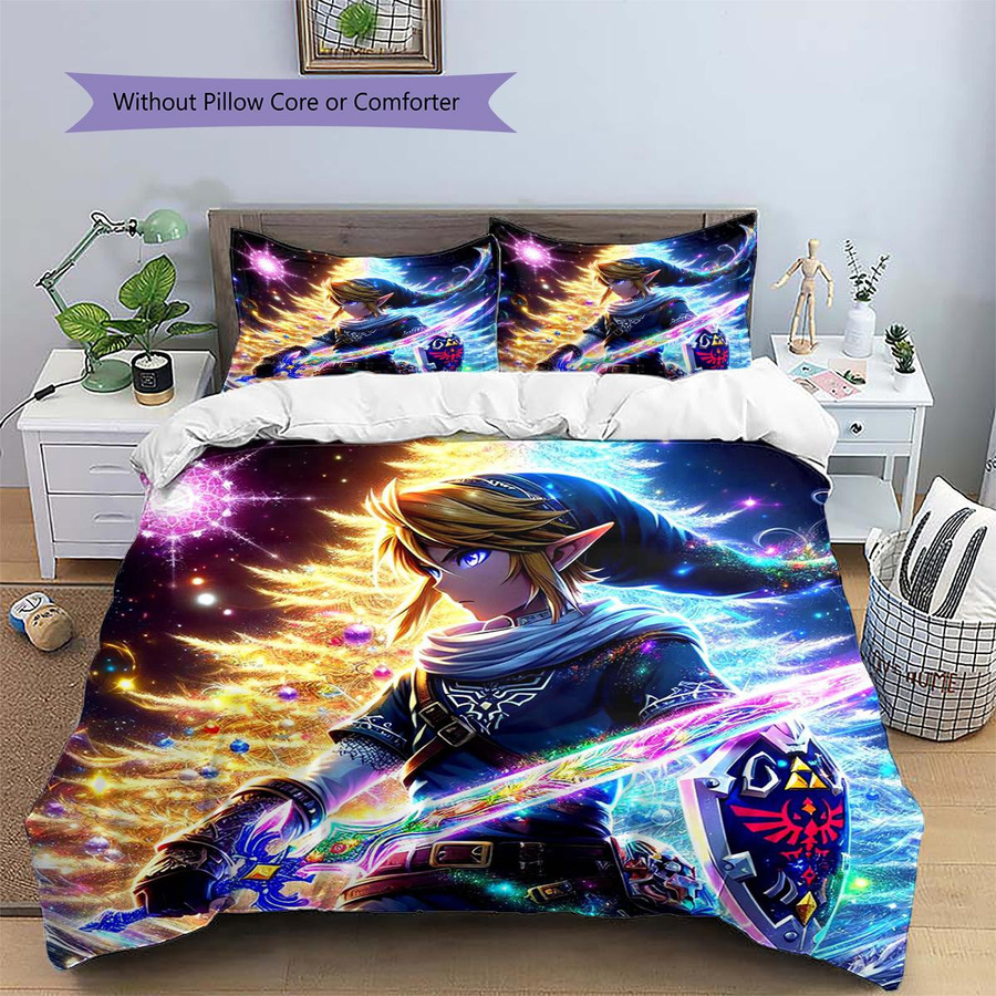 Zelda Muster Bettwäsche Set mit Bettbezug und 2 Kissenbezügen B/H: 140 x 200 cm - Bild 5