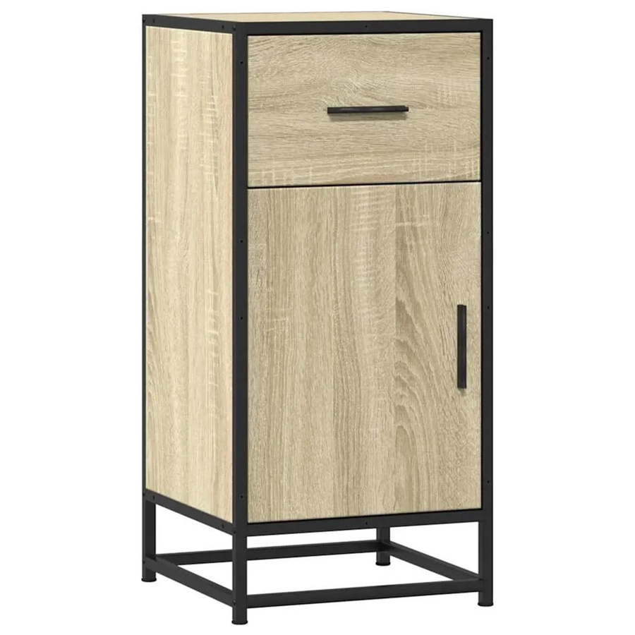 vidaXL Sideboard Sonoma-Eiche in Braun aus Holzwerkstoff und Metall mit industrieller Note, B/T/H: 35,5 x 35,0 x 76,0 cm - Bild 2