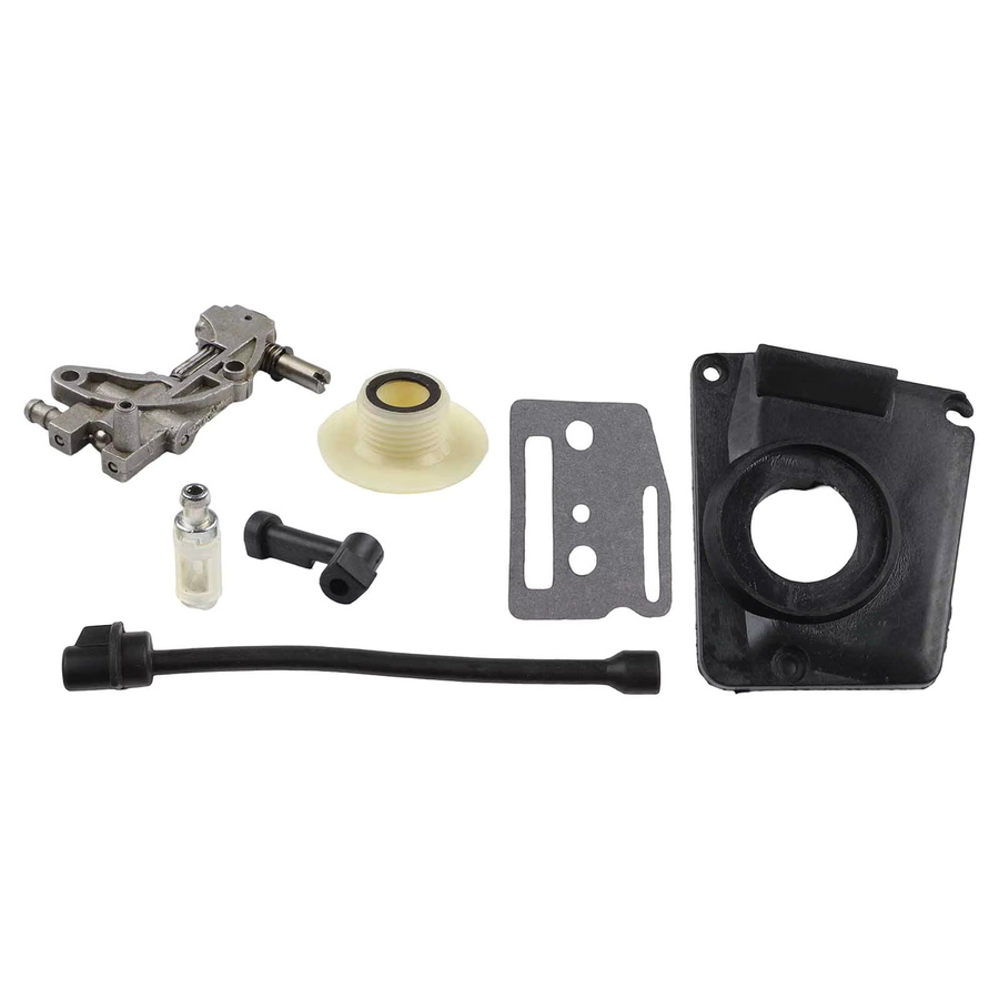 DAZZLEEX Ölantriebspumpen-Set für chinesische Kettensägen 4500 5800 45cc 52cc 58cc inklusive Pumpenabdeckung, Schneckengetriebe, Ölfilter und Ölrohr, Mehrfarbig - Bild 2