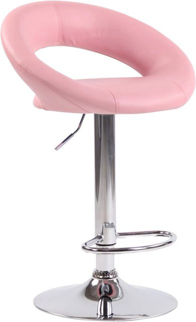 CLP Barhocker Olinda höhenverstellbar Kunstleder Pink mit Metallfuß und 360 Grad Drehsitz - Bild 1