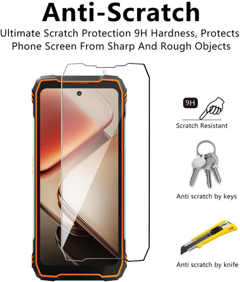 Blackview XPLORE 1 und XPLORE 2 Displayschutzfolie aus 2.5D 9H gehärtetem Glas, transparent - Bild 4