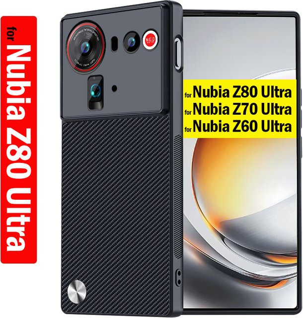Luxus PU-Leder Schutzhülle für ZTE Nubia Z80 Ultra, Z70 und Z60 Ultra 5G in Schwarz, stoßfestes Case - Bild 1