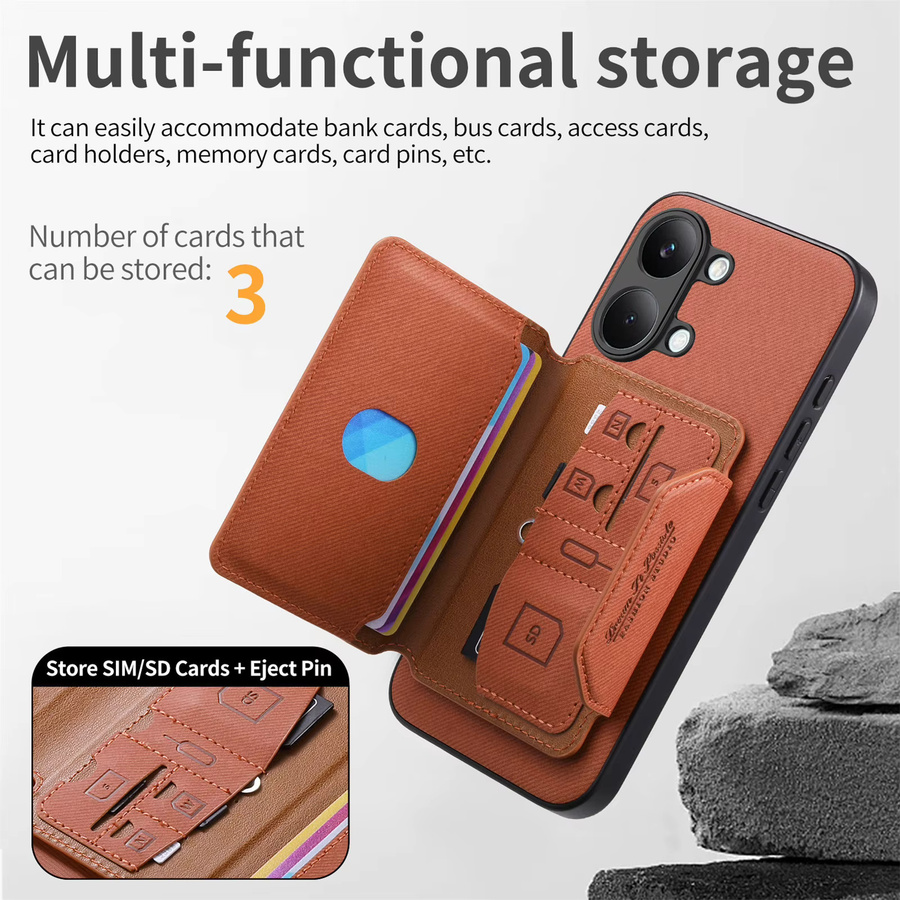 Luxuriöse Xiaomi Poco X8 X7 Pro X8 Pro Max Leder-Handyhülle mit abnehmbarer magnetischer Magsafe-Brieftasche und Kartenfach in Schwarz oder Braun - Bild 3