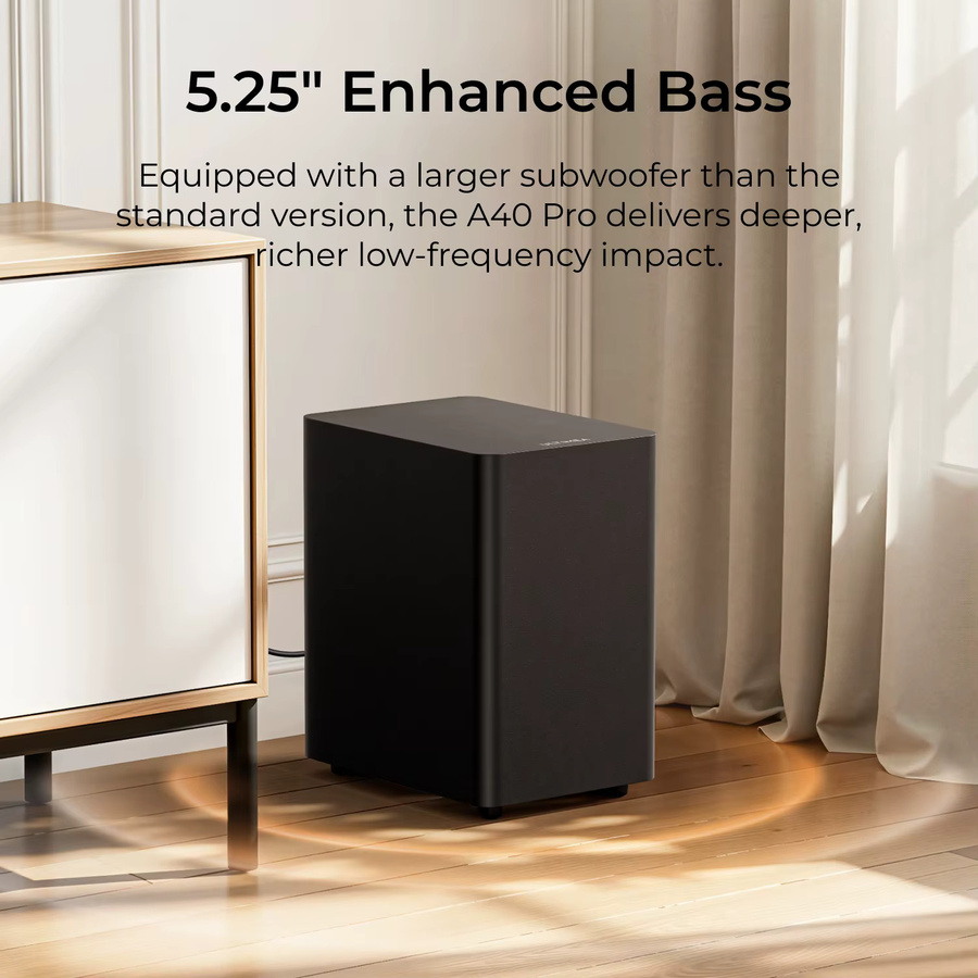 ULTIMEA 7.1-Kanal Soundbar-System mit 350W Leistung, Subwoofer, 4 Surround-Lautsprechern und App-Steuerung in Schwarz - Bild 5