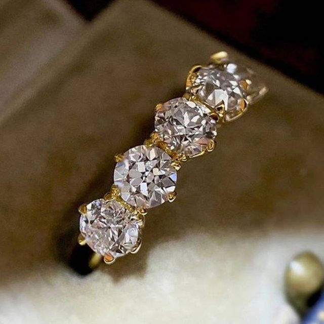 Huitan Ring Kupfer, Goldfarben, Zirkonia, Damen - Bild 1
