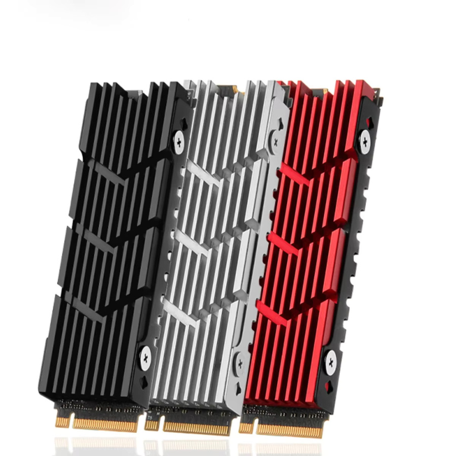 Aluminium M.2 NVMe SSD Kühlkörper für PCIe 2280 Festplatten mit Silikon-Wärmekissen in Schwarz für PC und PS5 - Bild 6