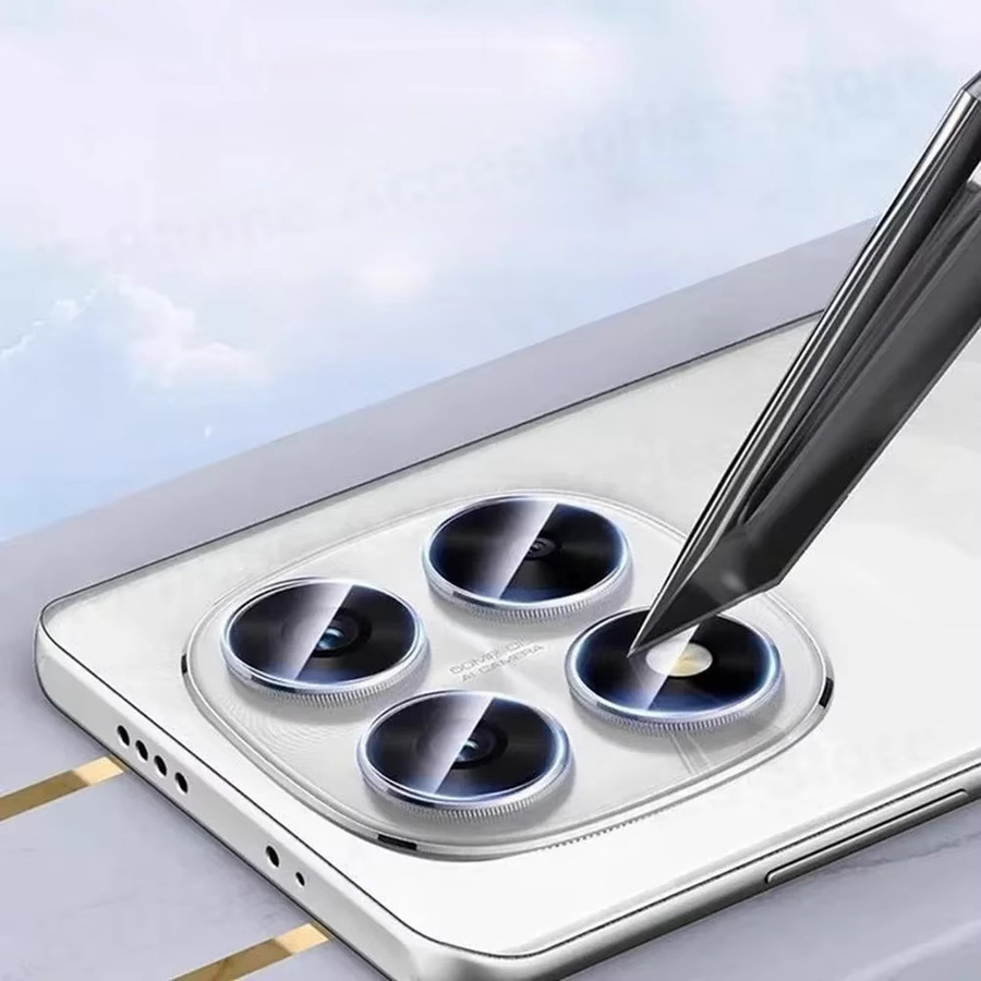 Xiaomi Kamera Glas Schutz aus Aluminium Legierung für Redmi Note 15 Pro und Redmi Note 14 Pro in Schwarz und Silber - Bild 3