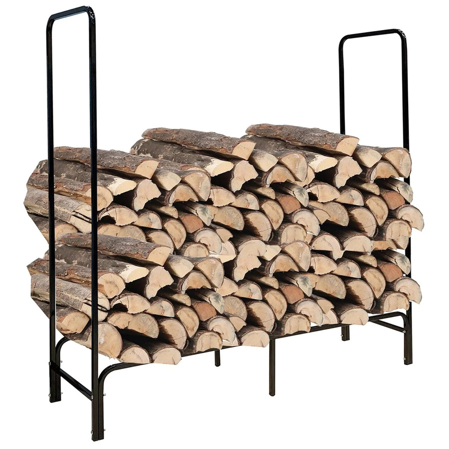 NYVI Kaminholzregal aus Metall Schwarz mit Abdeckung, pulverbeschichtet, B/T/H: 119 x 34 x 103 cm - Bild 2