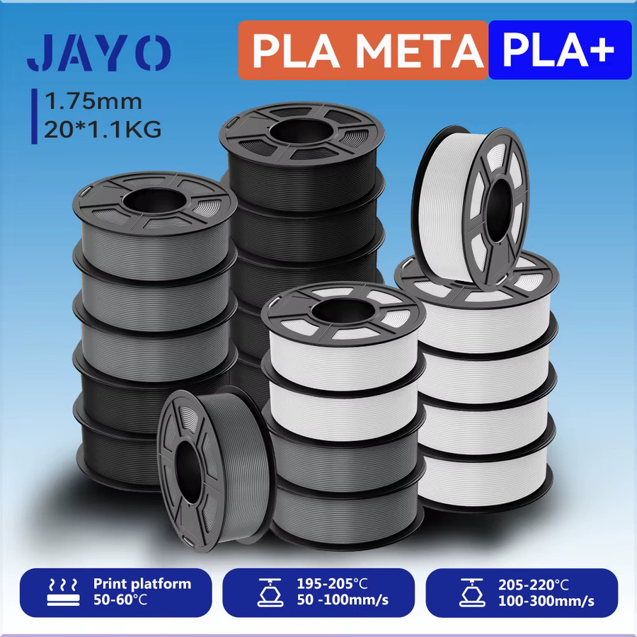 JAYO PLA plus/PLA Meta Filament Set, 20 Rollen, 1,75 mm, Mehrfarbig, 1,1 kg pro Rolle, für FDM 3D-Drucker - Bild 2