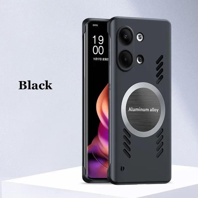 Magnetische Handyhülle mit Graphen-Wärmeableitung für OPPO Find X5 X6 X7 X8 Ultra X9 Reno 6 8 13 14 Pro in Schwarz - Bild 1