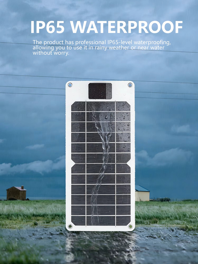 ELEGEEK 60W Solarpanel-Ladegerät mit USB-A Anschluss, weißes tragbares Ladegerät für Mobiltelefone und Camping - Bild 5