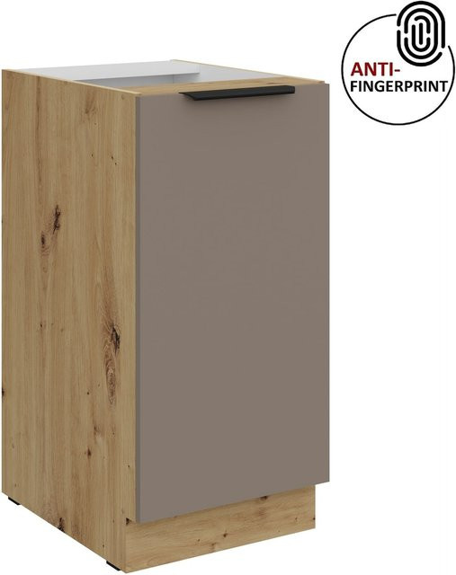 Küchenunterschrank ARIA Sandgrau matt mit Einlegeboden und Scharniertüren - Bild 1