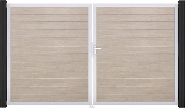 GroJa Tor 2-flügelig Basicline Schmal Sheffield Oak EV1 B: 306 cm, H: 180 cm, DIN Rechts - Bild 1