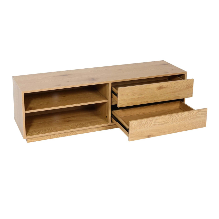 MCW TV-Rack J78 Lowboard Kommode in Eiche-Optik mit Schublade und Kabeldurchlass, B/T/H: 140 x 42 x 40 cm - Bild 2