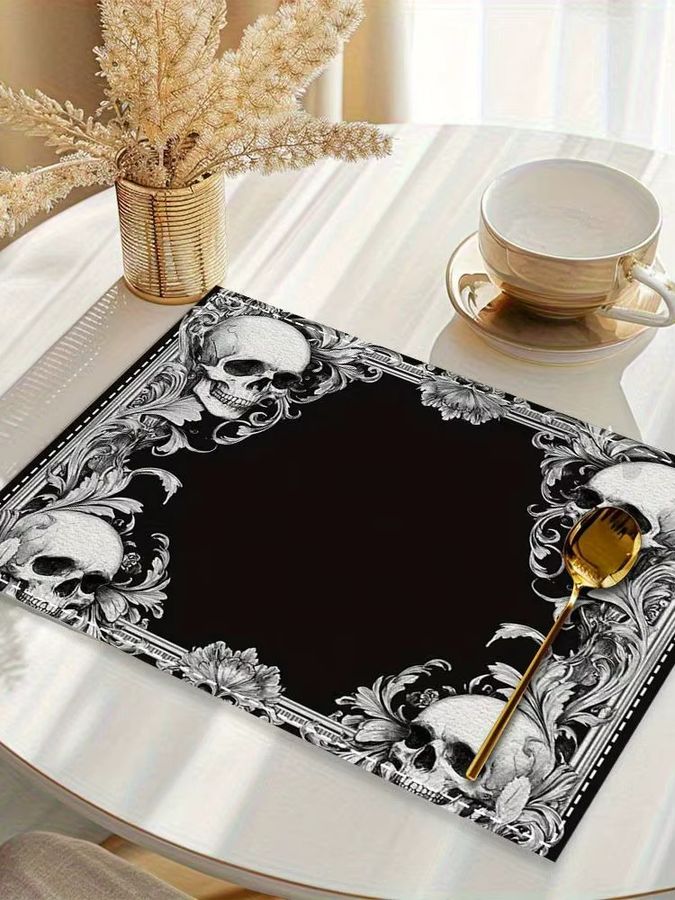 VIKAMA Tischdecke im Luxus-Stil mit Vintage-Muster für deine Halloween-Party-Dekoration - Bild 2
