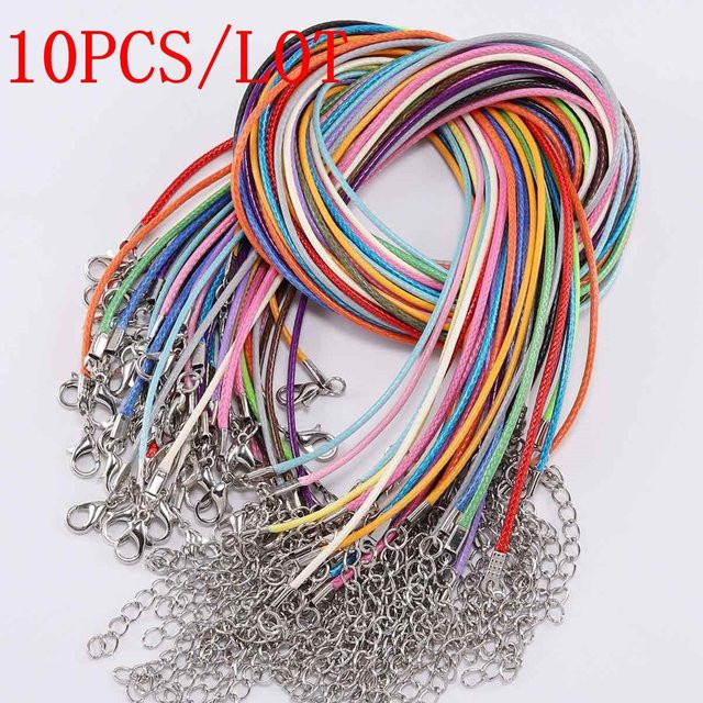 Chxiuu Lederband Halskette, geflochtenes Seil, 1,5 mm, bunt, Unisex - Bild 1