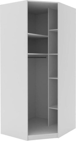 Based Eckschrank UNIT in Weiß, moderner Schrank mit Regalböden und Kleiderstange, Höhe: 210 cm, Breite: 91,1 cm, Tiefe: 91,1 cm