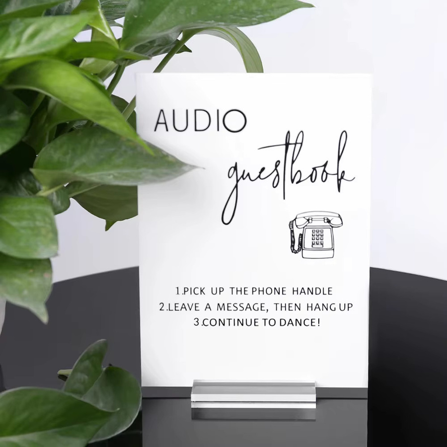 Audio-Gästebuch für Hochzeiten in transparentem Glas-Look aus Acryl zur Aufnahme von Sprachnachrichten - Bild 3