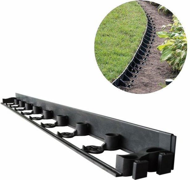 Green-Split Gartenbordüre aus Kunststoff in Schwarz, Höhe: 6 cm, Länge: 1 m - Bild 3