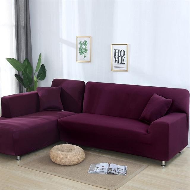 Housmife Ecksofa-Bezug für L-förmige Sofas aus elastischem Material, einfarbig, Breite: 145-185 cm - Bild 1