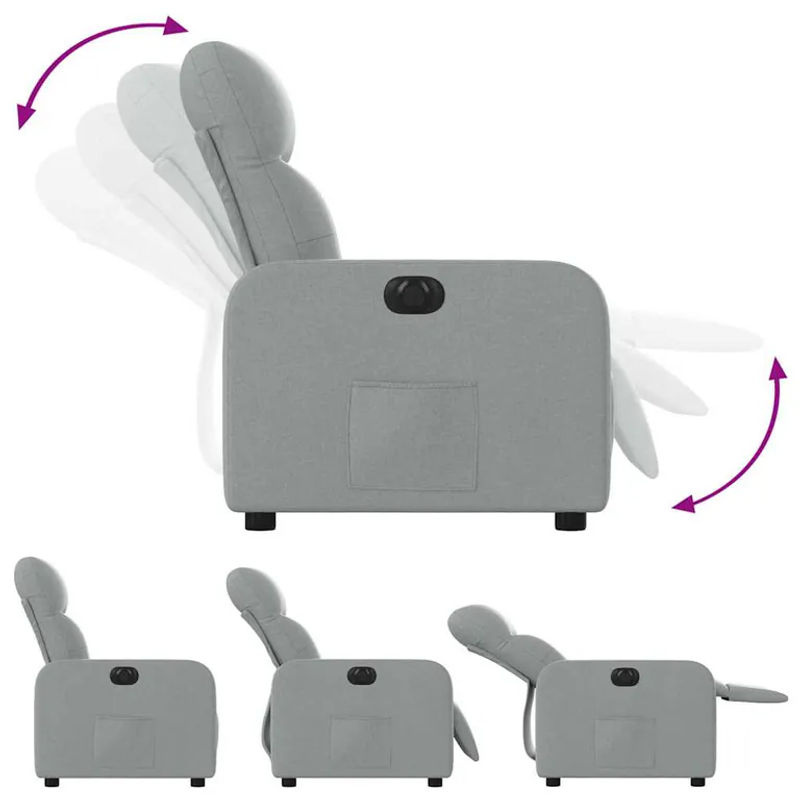 Vidaxl Elektrischer Relax-Sessel in Grau mit Stoffbezug im modernen Design - Bild 5