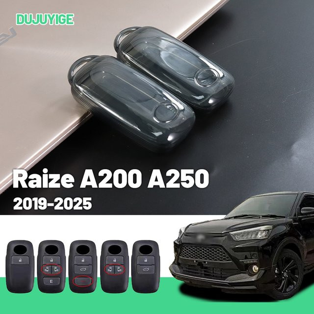 Transparente TPU-Autoschlüsselhülle für Toyota Raize A200 A250 (2019-2026) inklusive Schlüsselanhänger - Bild 1