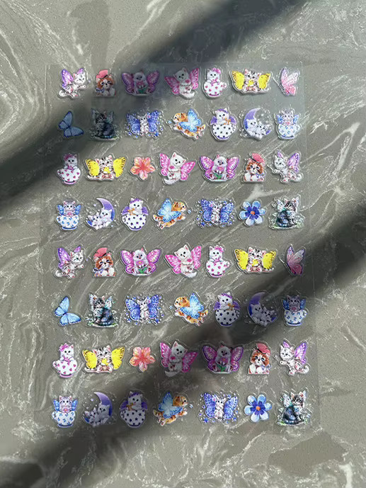 Keeppley Rosa Mini-Schmetterlingsmuster Gepäckanhänger Aufkleber, Wasserdicht - Bild 1