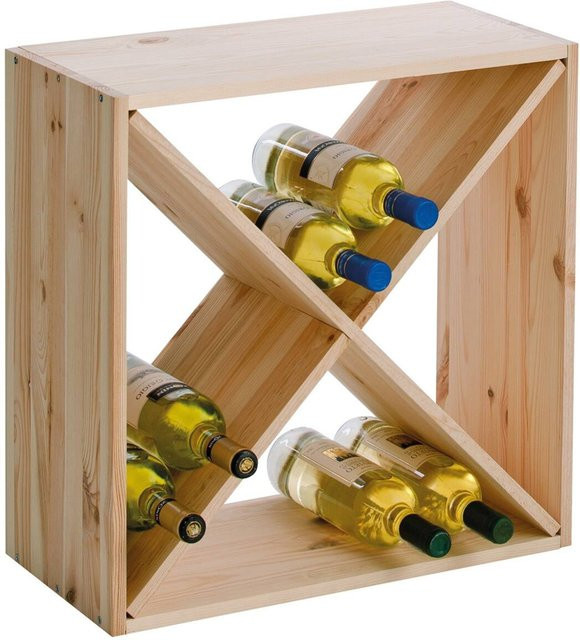 Zeller Weinregal aus Bambus in Natur, B/H/T: 25 x 52 x 52 cm - Bild 1
