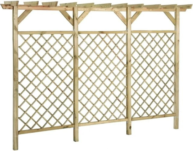 DELUKE GITTO Holzpergola aus imprägniertem Kiefernholz als Rankhilfe für den Garten, B/T: 300 x 200 cm - Bild 1