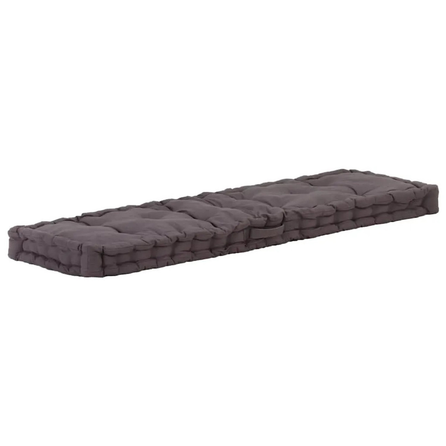 vidaXL Palettenkissen aus Baumwolle in Anthrazit, B/T/H: 120 x 40 x 7 cm - Bild 2