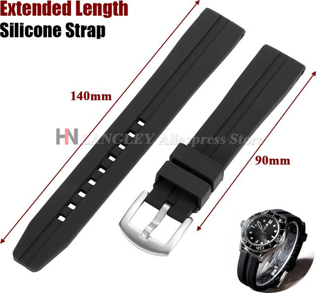 Uhrenarmband Silikon, Schwarz, Herren - Bild 1