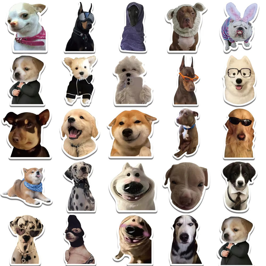Rspctou Lustige Hunde-Meme Tiersticker in Multicolour für Wasserflaschen, Schreibwaren und Handys - Bild 3