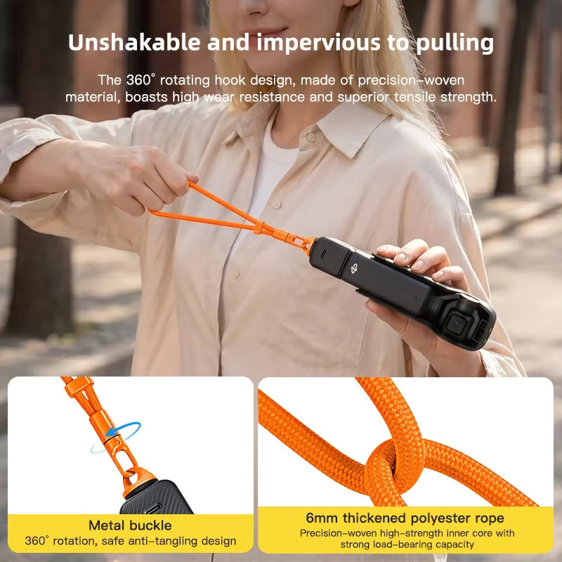 DJI Anti-Verlust-Handschlaufe in Orange für Osmo Pocket 4 und Osmo Pocket 3 als sturzsicheres Sicherheitsband Zubehör - Bild 4