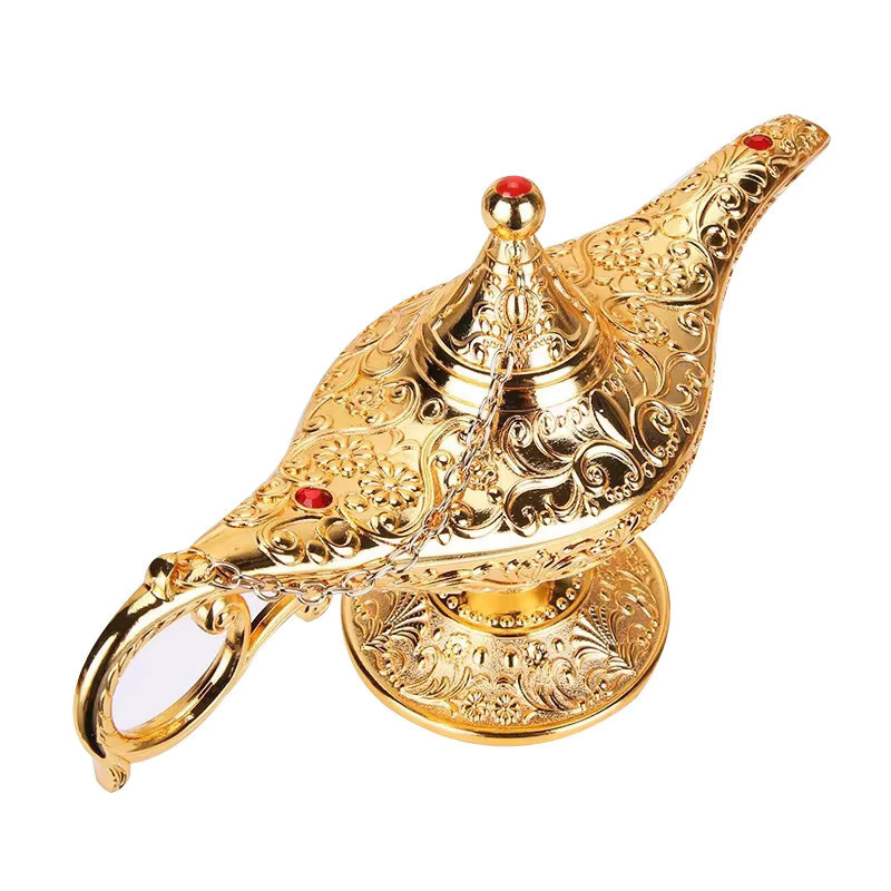 Aladdin Wohnkultur Weihrauch Brenner im Vintage-Stil als Genie Lampe in Gold - Bild 3