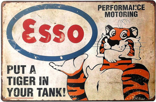 ARTCLUB Metall-Blechschild Put A Tiger In Your Tank Vintage Wanddekoration Mehrfarbig B: 20,0 cm, H: 14,0 cm, T: 1,0 cm - Bild 1