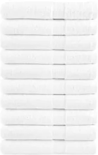 vidaXL Handtuch-Set 10 Stück aus 100% Baumwolle in Weiß, 600g/m2, Breite: 100 cm, Länge: 200 cm - Bild 1