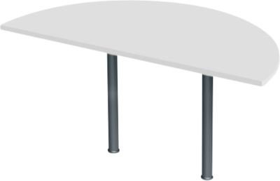 SSI Schäfer Ansatztisch Halbkreis in Lichtgrau und Anthrazit, Durchmesser: 160 cm - Bild 1