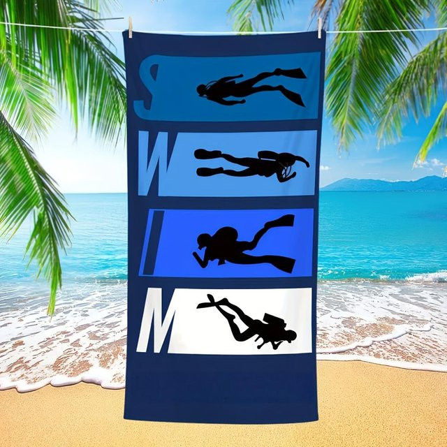 JMG Household Supplies Mikrofaser Strandtuch Blau, schnelltrocknend und saugfähig, B/B: 80 x 160 cm - Bild 1
