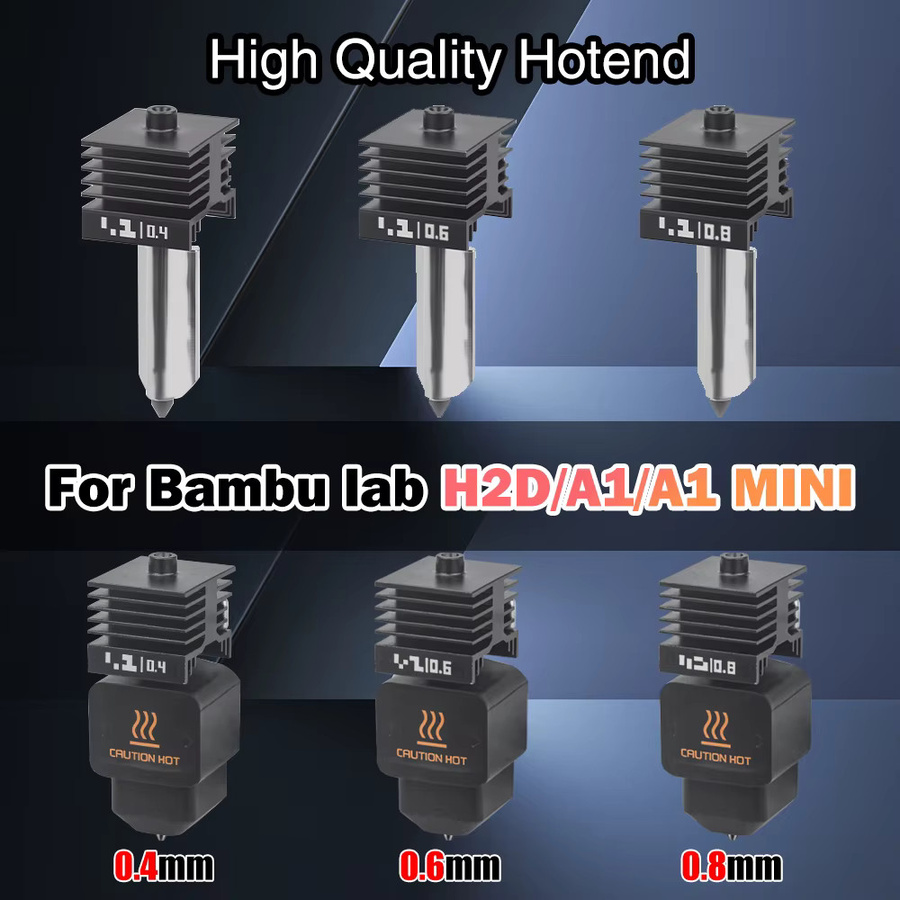 H2D Upgrade Hotend für A1 und A1 Mini mit Schnellwechsel-Düse aus gehärtetem Stahl für FDM 3D-Drucker, Durchmesser: 0,4 mm, 0,6 mm oder 0,8 mm - Bild 4