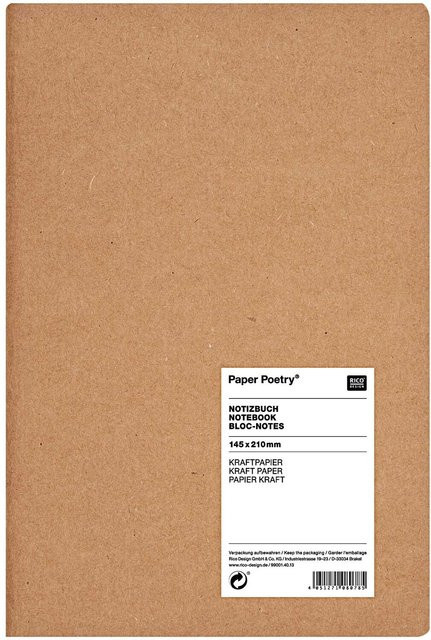 Rico Design Paper Poetry Notizbuch braun A5 Softcover unliniert - Bild 1