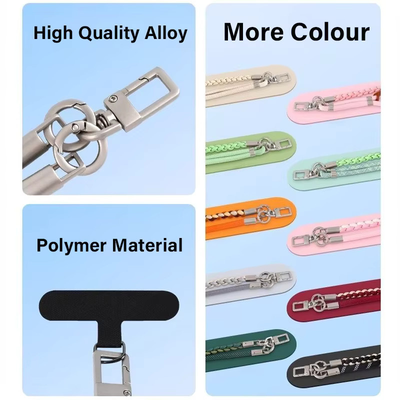 WSSHE Handy-Halskette in Schwarz als verstellbares Lanyard mit abnehmbarer Handschlaufe für iPhone, Samsung und Xiaomi - Bild 2