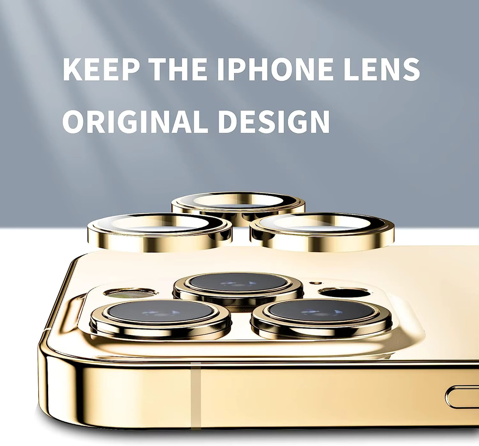 Goldgelbes Kameraobjektivschutzglas für Apple iPhone 17 Pro Max, 16 Pro Max und 15 Pro Max als Schutzfolie - Bild 1
