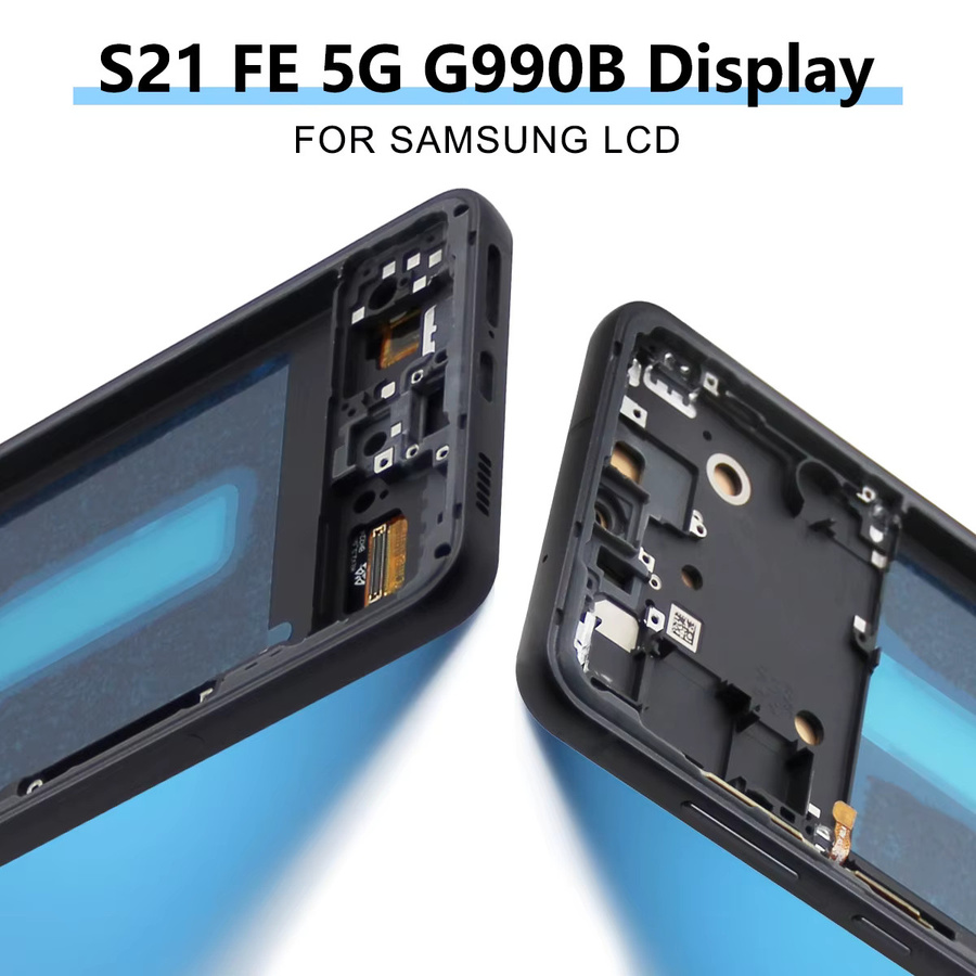 Samsung Amoled Display Rahmen mit LCD Touchscreen Digitalisierer für S21 FE 5G G990 in Schwarz - Bild 4