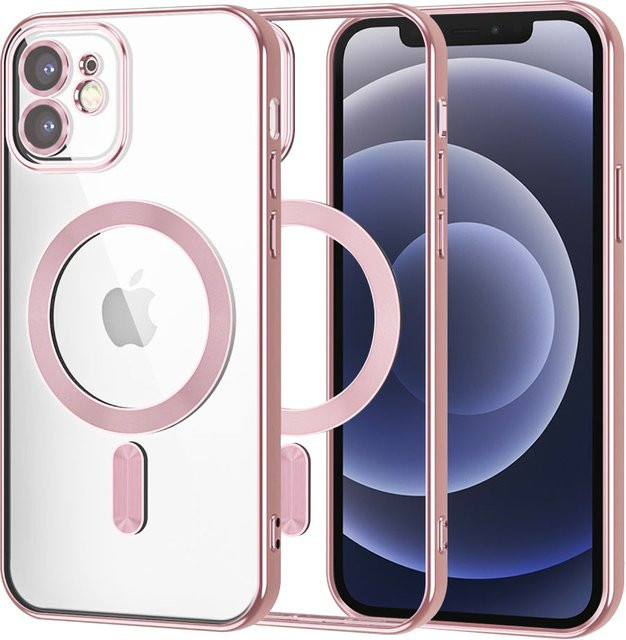 Techsuit Luxury Crystal MagSafe-Hülle für Apple iPhone 12 in Pink und Transparent - Bild 1
