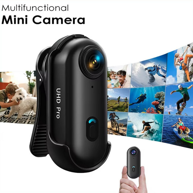 POVCAN 4K Daumen Action Kamera mit WiFi, Wasserdicht, Schwarz - Bild 1