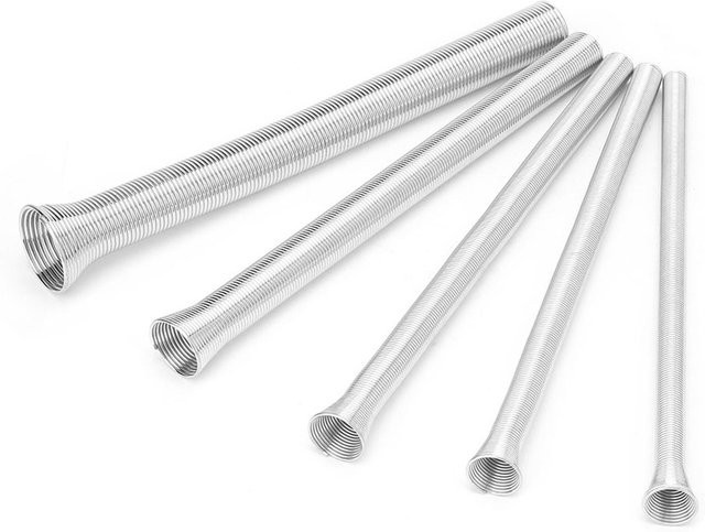 5er Set Super elastischer Stahlfeder Rohrbieger aus Edelstahl in Silber, Länge: 21 cm - Bild 1
