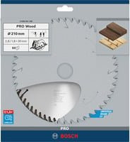 Bosch Optiline Wood Hartmetall Kreissägeblatt für Handkreissägen, Durchmesser: 210 mm, Bohrung: 30 mm, Breite: 2,8 mm, 60 Zähne - Bild 2
